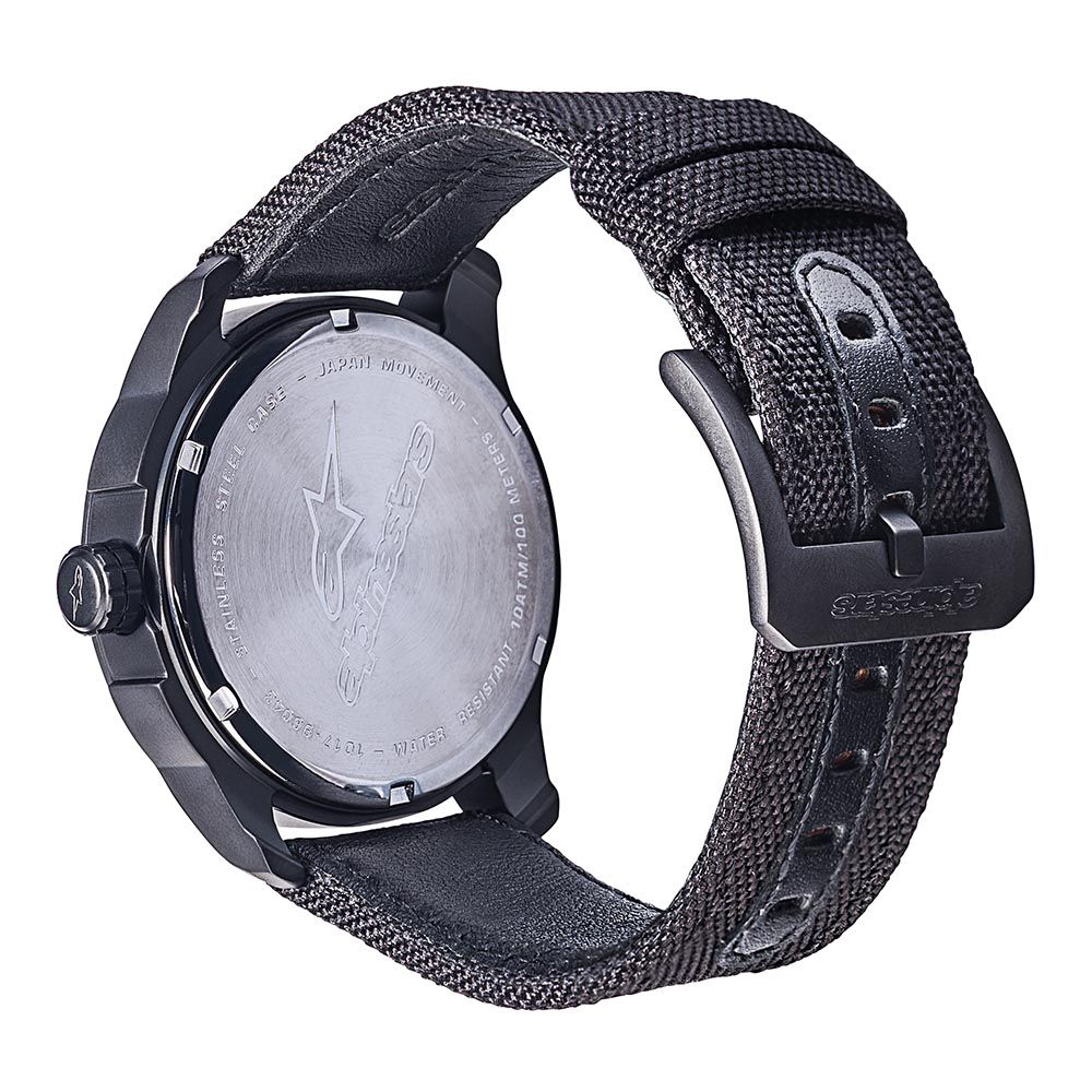 Tech Watch 3H Black Nylon Strap Black-Black/Black