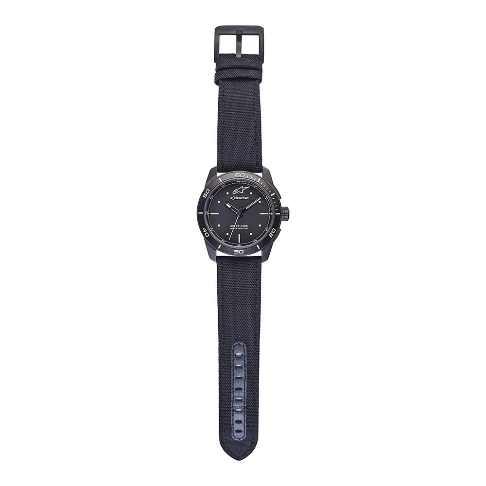 Tech Watch 3H Black Nylon Strap Black-Black/Black