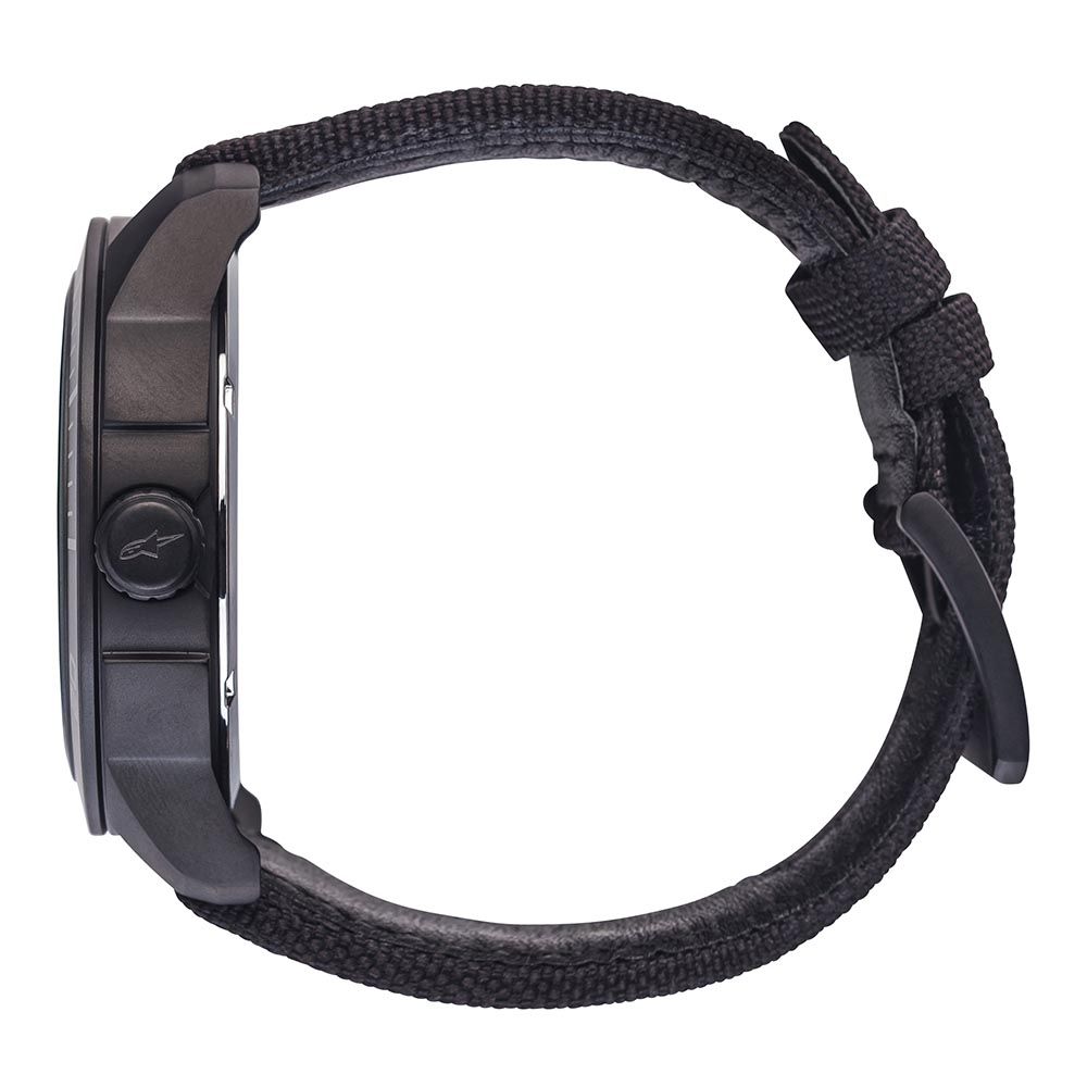 Tech Watch 3H Black Nylon Strap Black-Black/Black