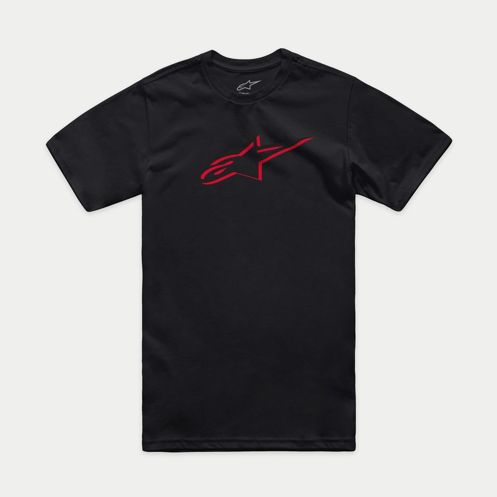 Alpinestars Ageless Shadow CSF Tee, Short Sleeve T-Shirt, Black, Red Ageless Shadow Logo Graphic on Chest, Casual Sportswear
