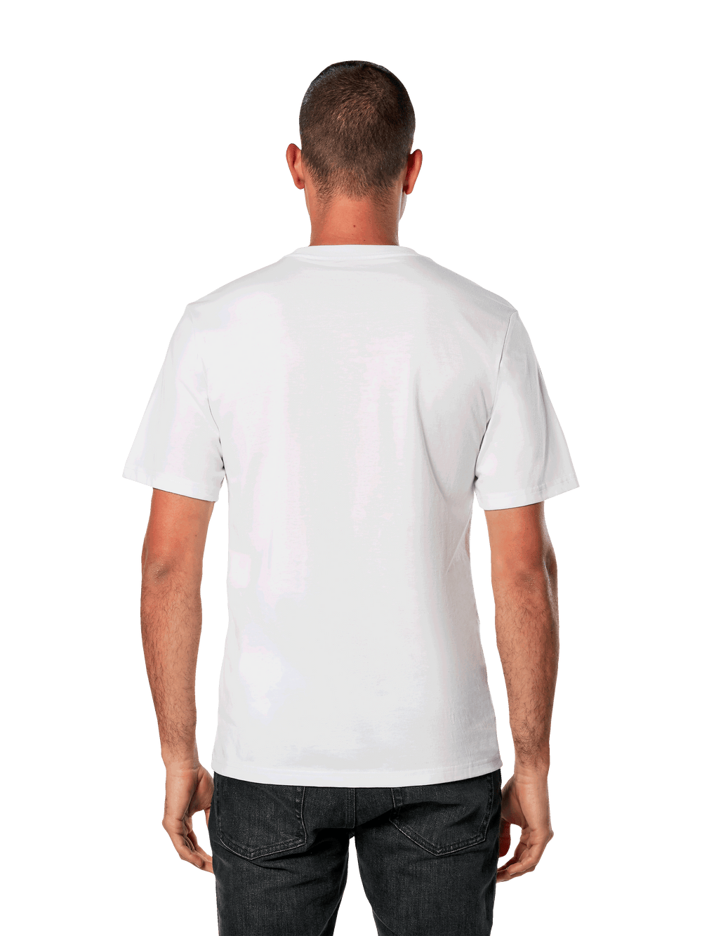 Alpinestars Always 2.0 CSF Tee, Short Sleeve T-Shirt, White, Back view on model, casual motorsport streetwear