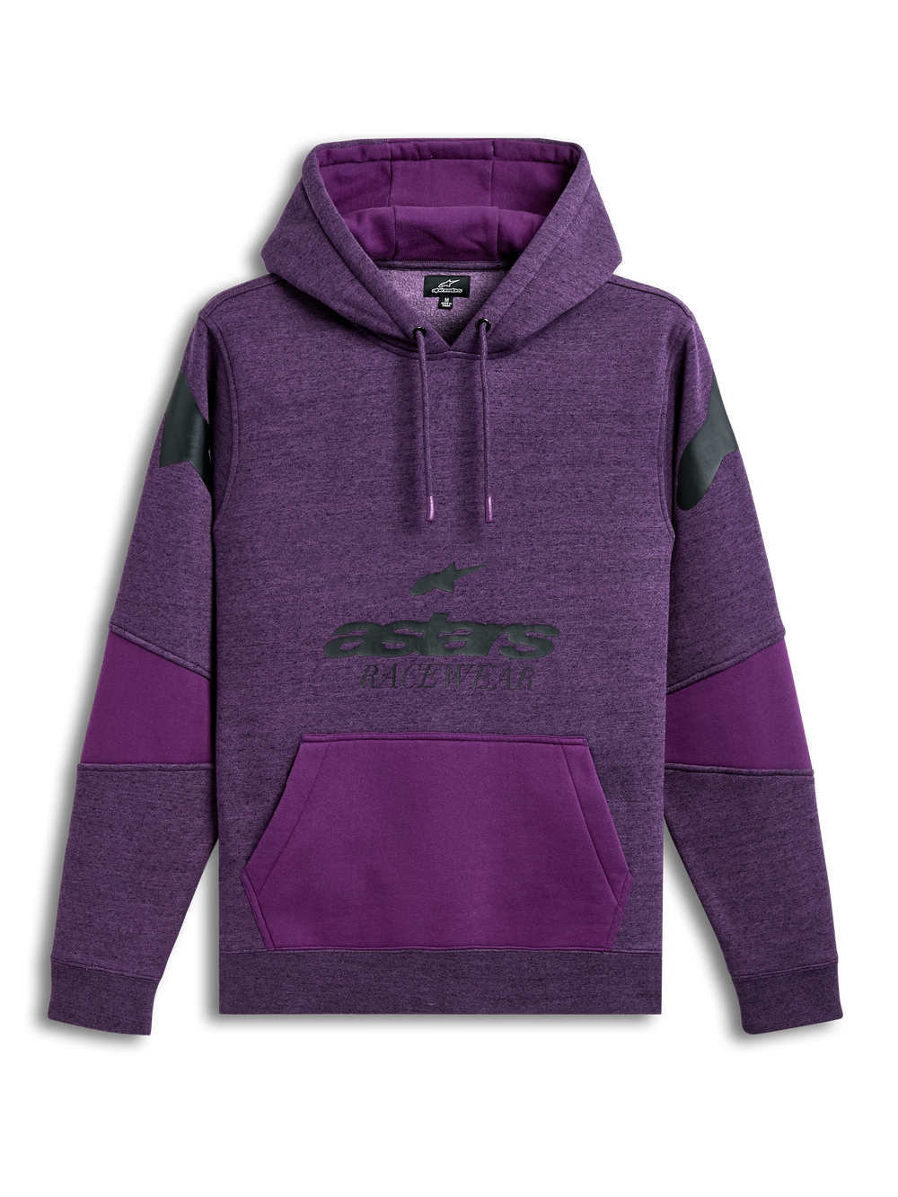 Alpinestars Perpetuate Hoodie, Purple Sportswear Pullover Fleece Hoodie with Front Logo Graphic, Kangaroo Pocket, and Fabric Blocking