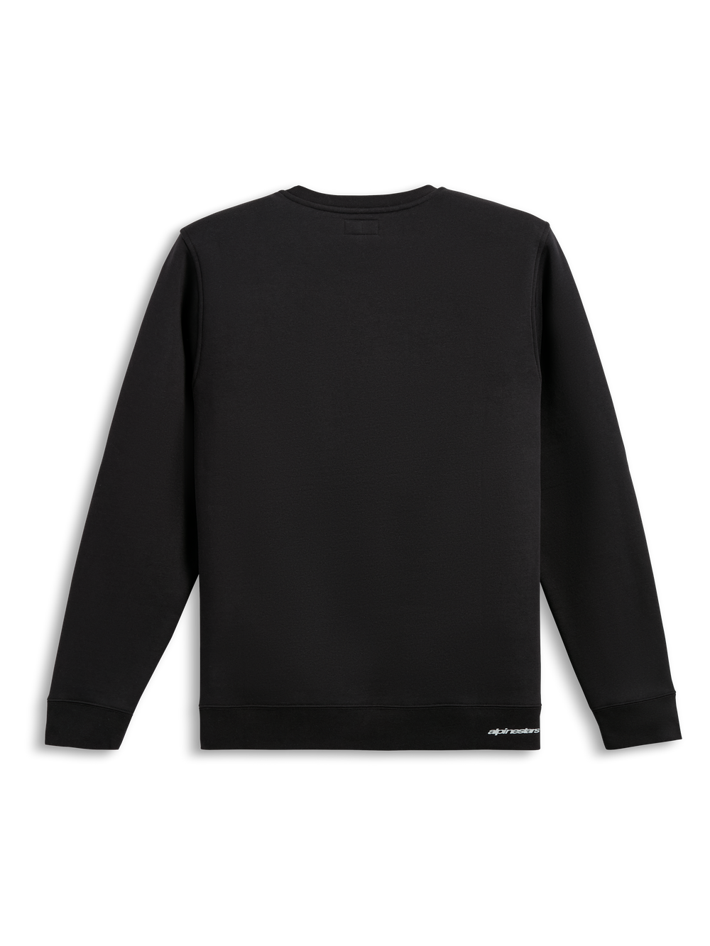 Alpinestars Positive Crew, Black Sportswear Sweatshirt, rear view showcasing a clean cotton-blend pullover design with ribbed hem and cuffs
