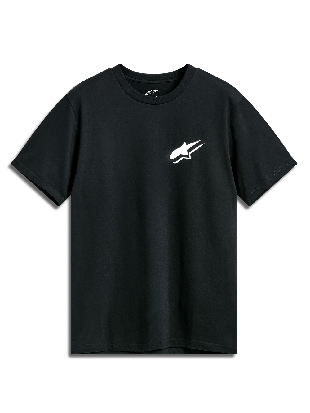 Alpinestars Formulate CSF Tee, Short Sleeve T-Shirt, Black, White Astars Logo on front chest, Casual Motorsport Sportswear