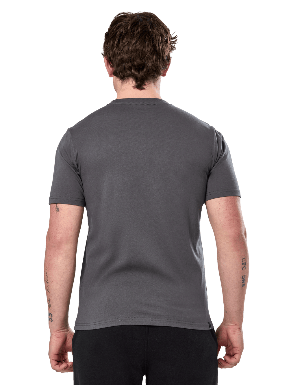 Alpinestars Prevail Csf Tee, Short Sleeve T-Shirt, Charcoal, plain back view, casual motorsport-inspired streetwear