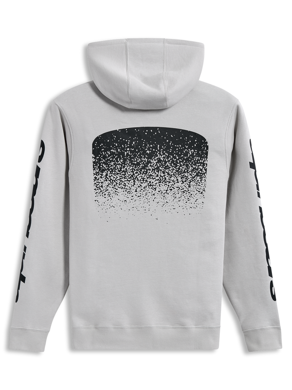 Alpinestars Obsessed Hoodie, Sportswear Pullover in Cement Gray with black MX gradient back graphic and sleeve word logos.