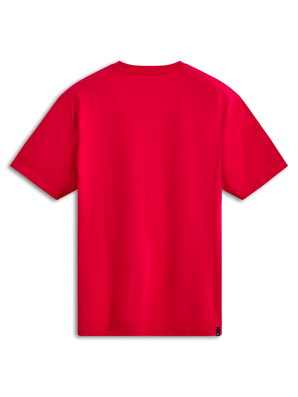 Alpinestars Noka CSF Tee, Short Sleeve T-Shirt, Red, Back View, plain design with small black logo tag at the hem, Casual Sportswear
