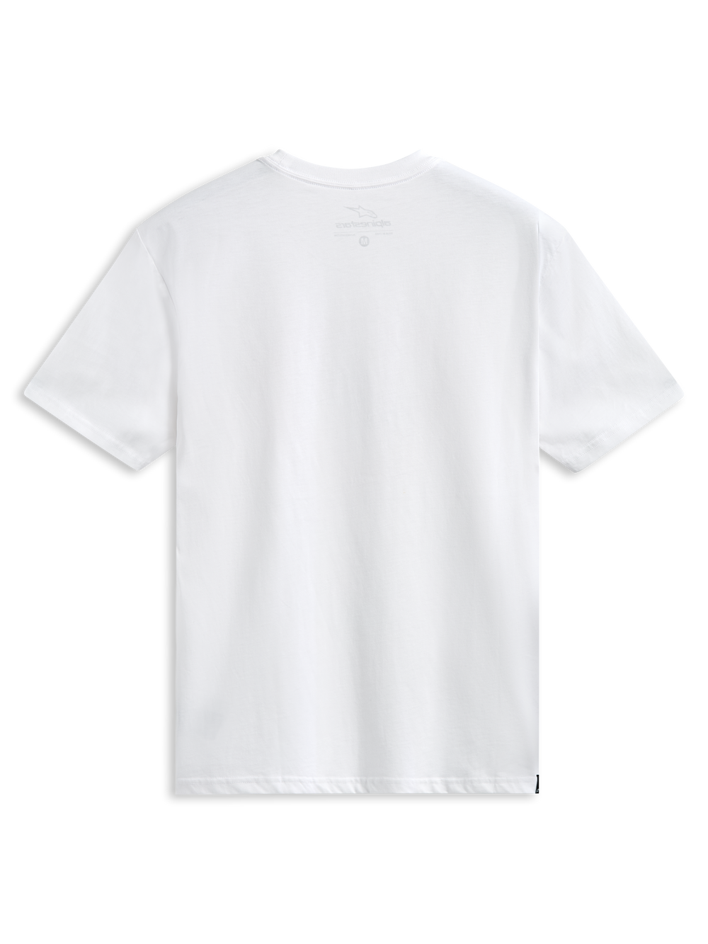 Alpinestars Abus CSF Tee, Short Sleeve T-Shirt, White, Curved Alpinestars Logo with Multi Stacked Logos, Casual Motorsport Sportswear