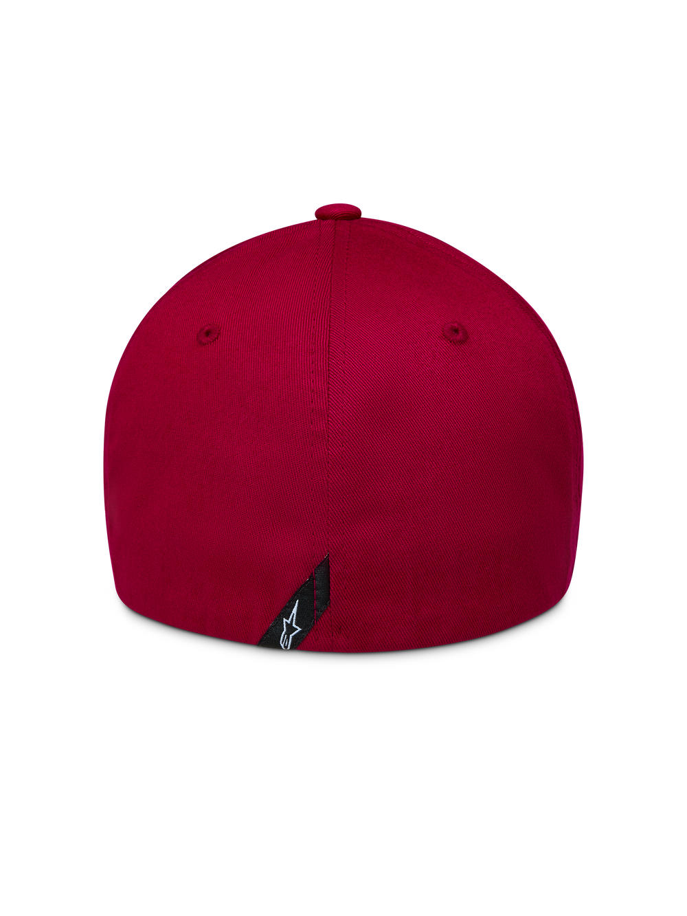 Alpinestars Pivot Hat in Dark Red, back view of the structured twill sportswear cap featuring a black Astars logo label.