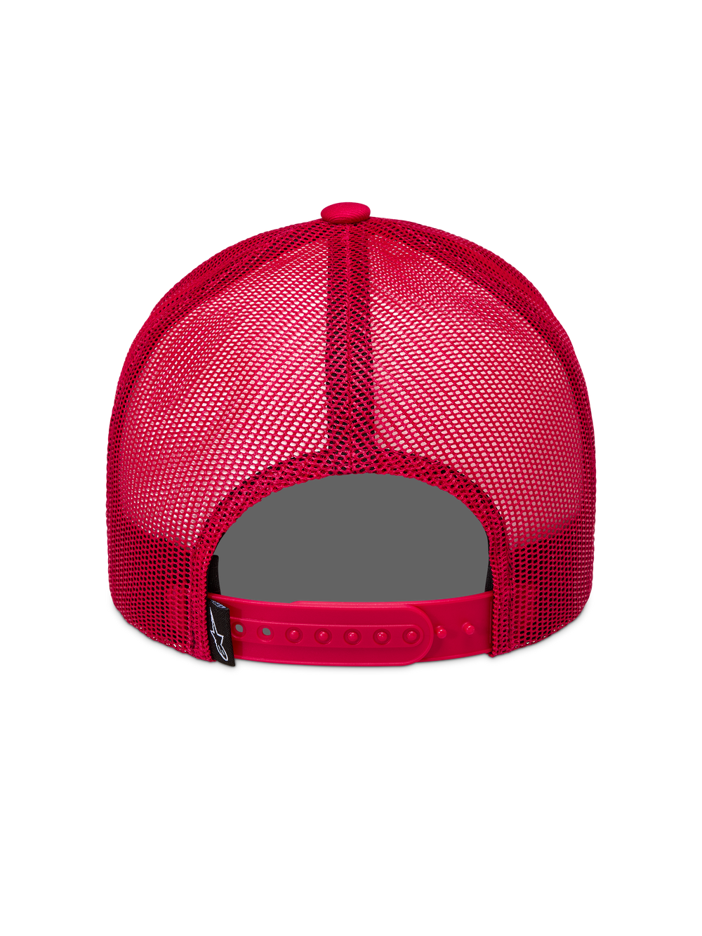 Alpinestars Ageless Snapback Hat, Red, rear view featuring breathable mesh panels, adjustable snap closure, and logo tag.