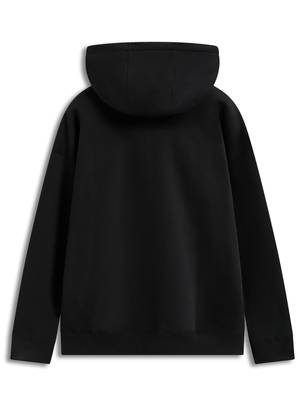 Alpinestars Prelude Oversized Hoodie, black sportswear fleece pullover shown from the back with a hood and ribbed cuffs.