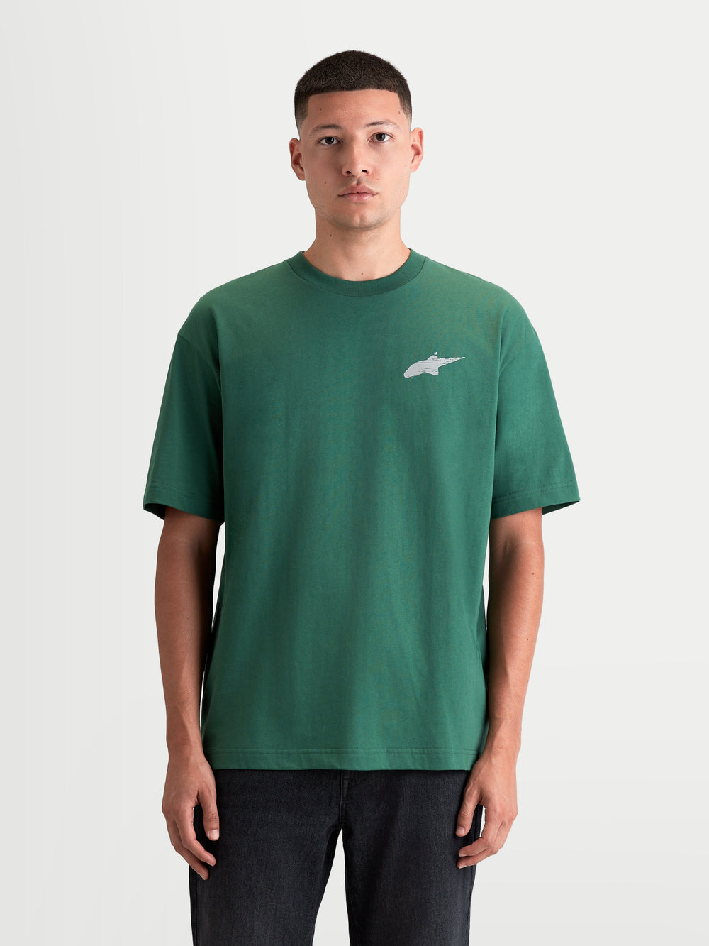 Alpinestars Checkback Oversized CSF Tee, Men's Short Sleeve Sportswear T-shirt, Green with White Astars Logo, Relaxed Oversized Fit, Cotton-Poly Blend Construction, Casual Motorsport Lifestyle Apparel