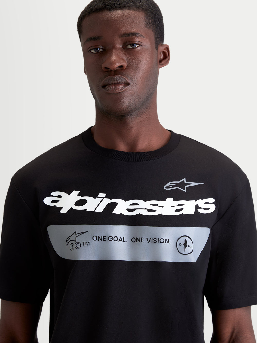 Alpinestars Singular CSF Tee, Short Sleeve Casual Sportswear T-shirt, Black with white Alpinestars word graphic and 