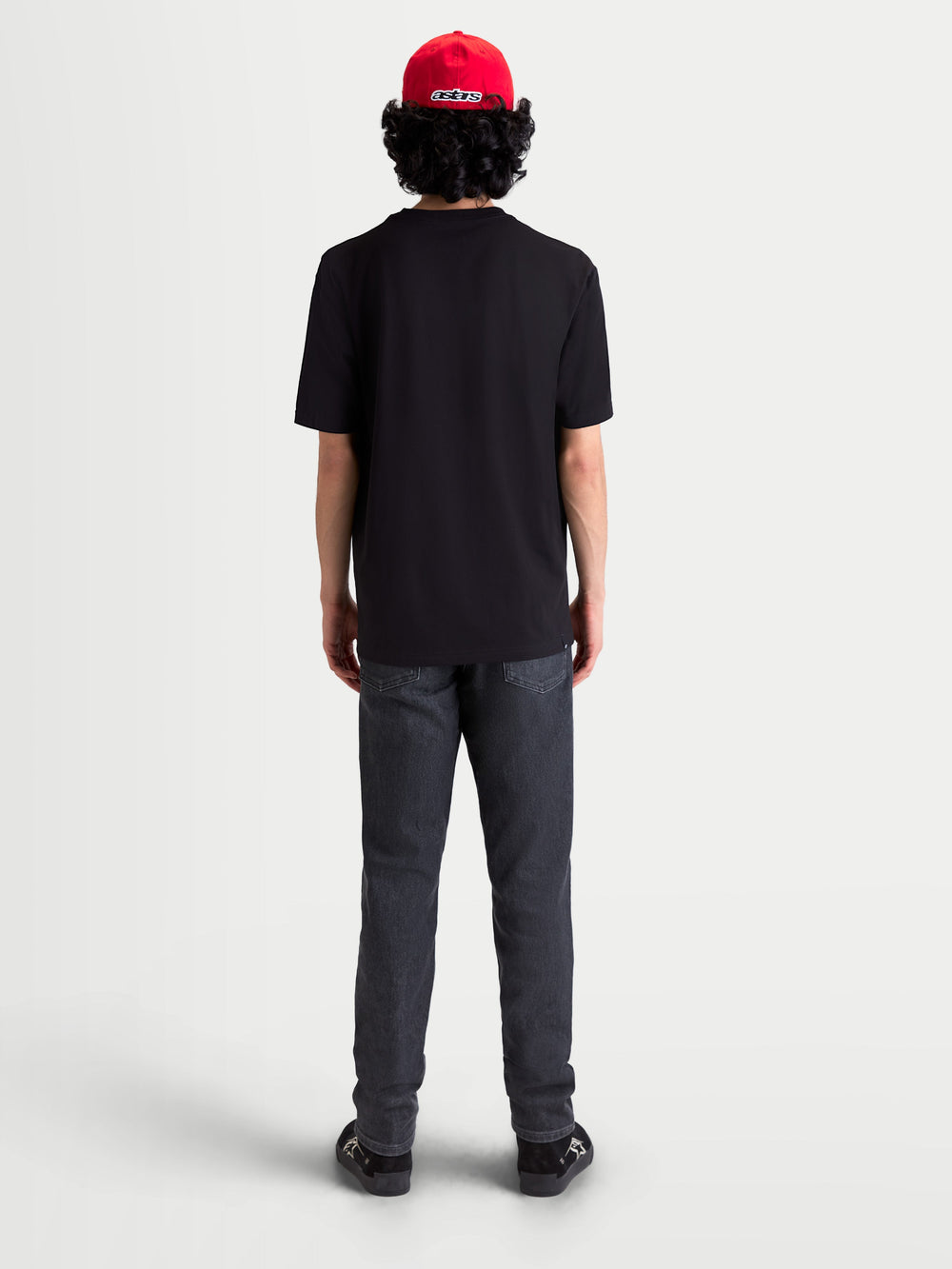 Alpinestars Elliptogrit CSF Tee, Men's Short Sleeve Sportswear T-Shirt, Black, Rear View on Model, Premium Cotton-Poly Blend Construction for Casual Everyday Wear