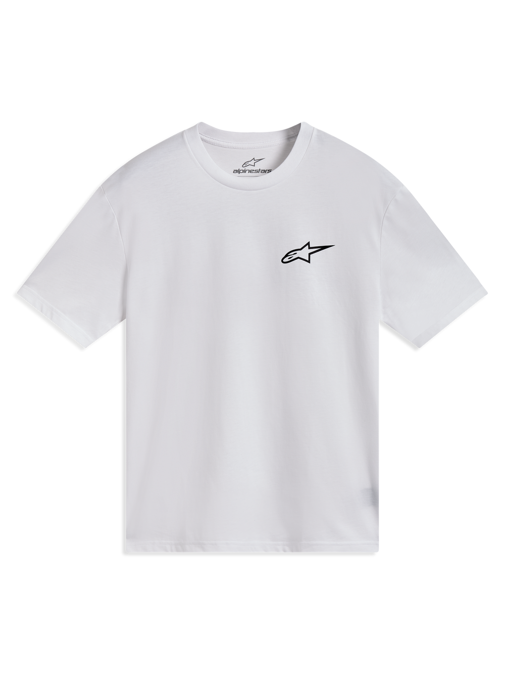 Alpinestars Combo Back CSF Tee, short sleeve sportswear in white featuring a black chest logo graphic.