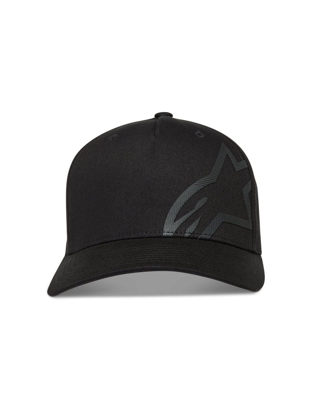 Alpinestars Maze Hat, Motorsport Sportswear Cap, Black, Twill Fabric with Textured Astars Logo and Curved Bill.