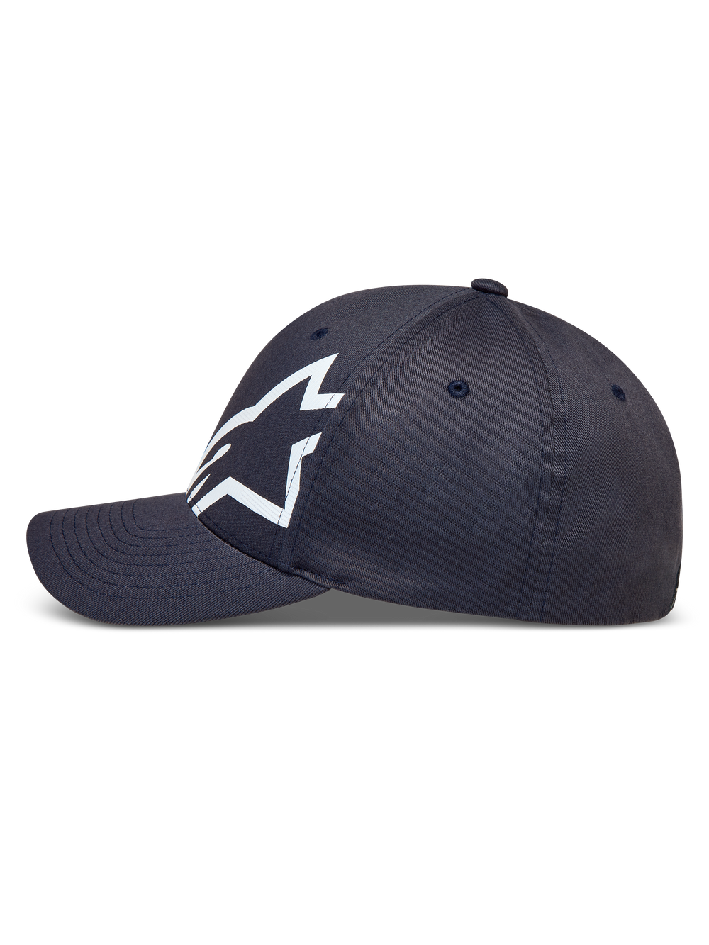 Alpinestars Maze Hat, dark grey sportswear cap featuring a curved bill and white textured Astars logo on twill fabric.