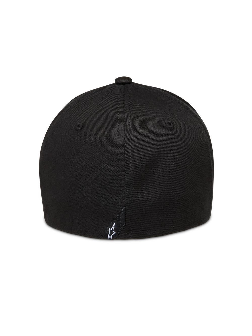 Alpinestars Arclight Hat, black flex back cap with a structured crown and small white embroidered Astars logo on the rear.
