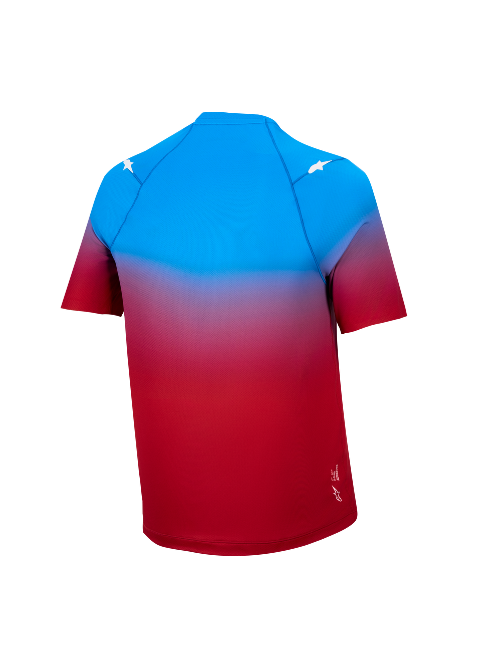 A-Dura ASTARS 2.0 Short Sleeve Jersey in Bright Red Blue gradient, performance MTB top with white star accents.