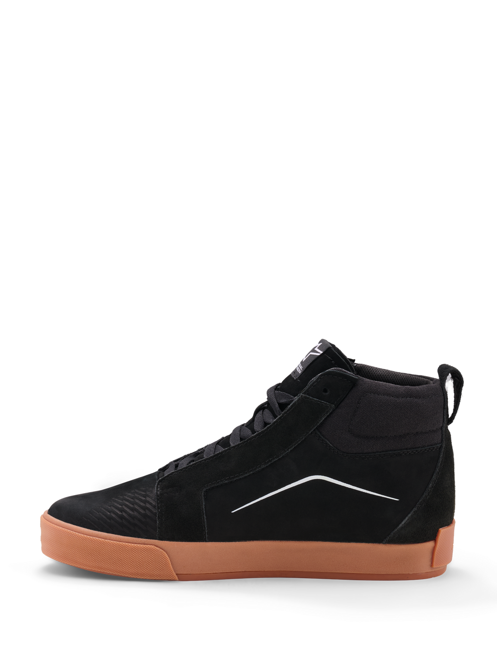 Alpinestars Ride 63 Drystar Shoes, Black and Gum, waterproof motorcycle riding shoes featuring CE-certified protection, high-top lacing, and a durable rubber outsole