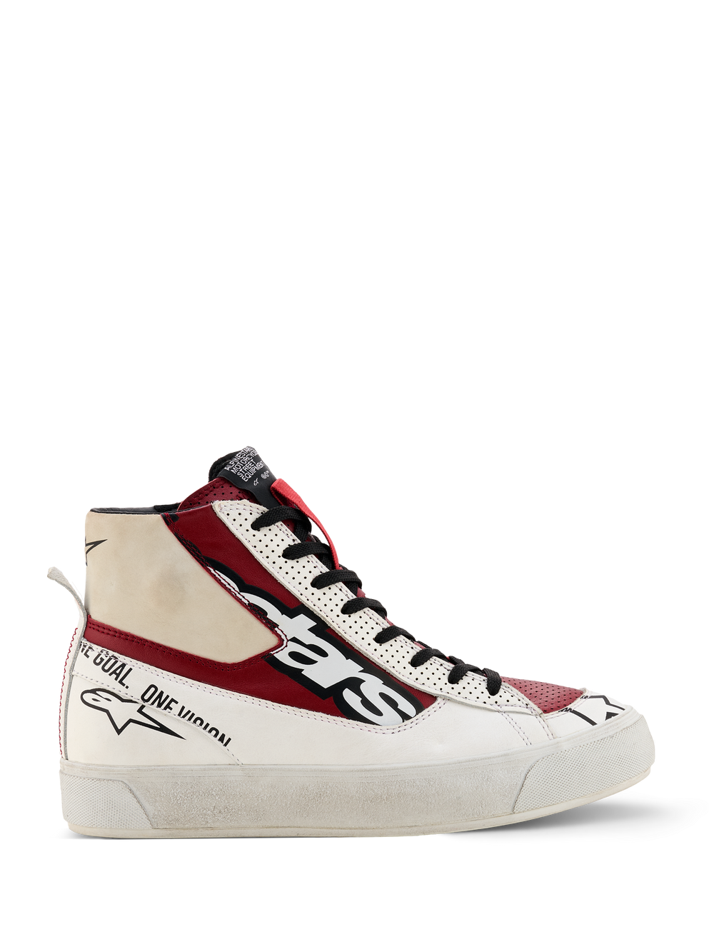 Alpinestars Stella Stated Flair Shoes, Women's High-Top Sneakers, Red White and Black, motorsport-inspired design with 