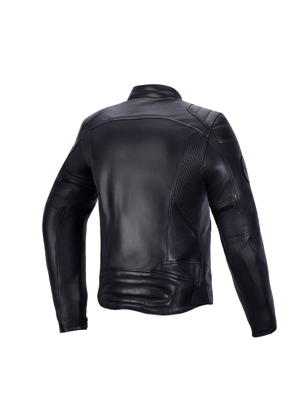Alpinestars Revea Women Leather Jacket, Black women's motorcycle leather jacket, rear view showing premium bovine leather construction and heritage styling