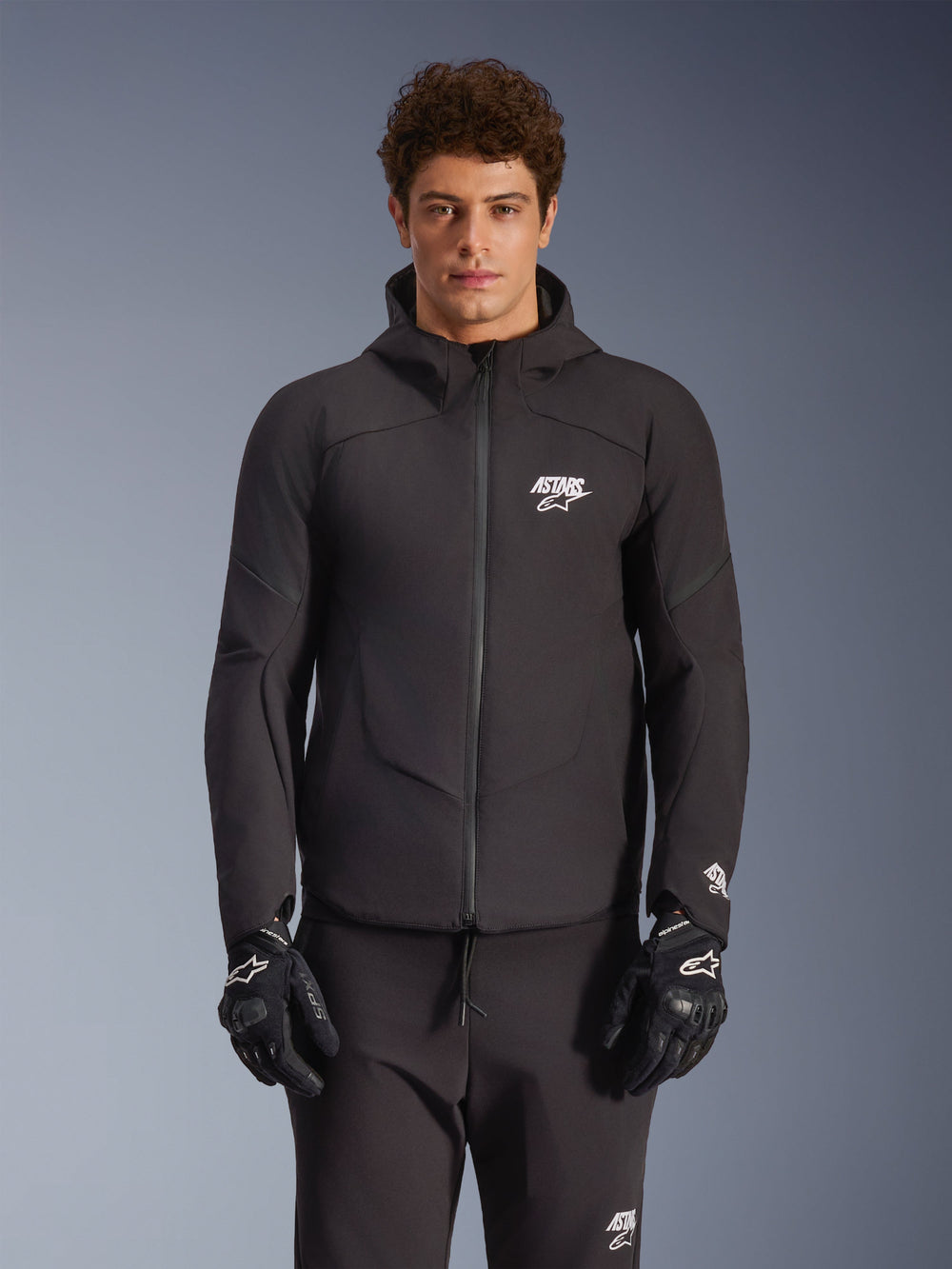 Alpinestars Aeroshell Waterproof Jacket, Black textile softshell urban motorcycle jacket for men with an integrated hood.