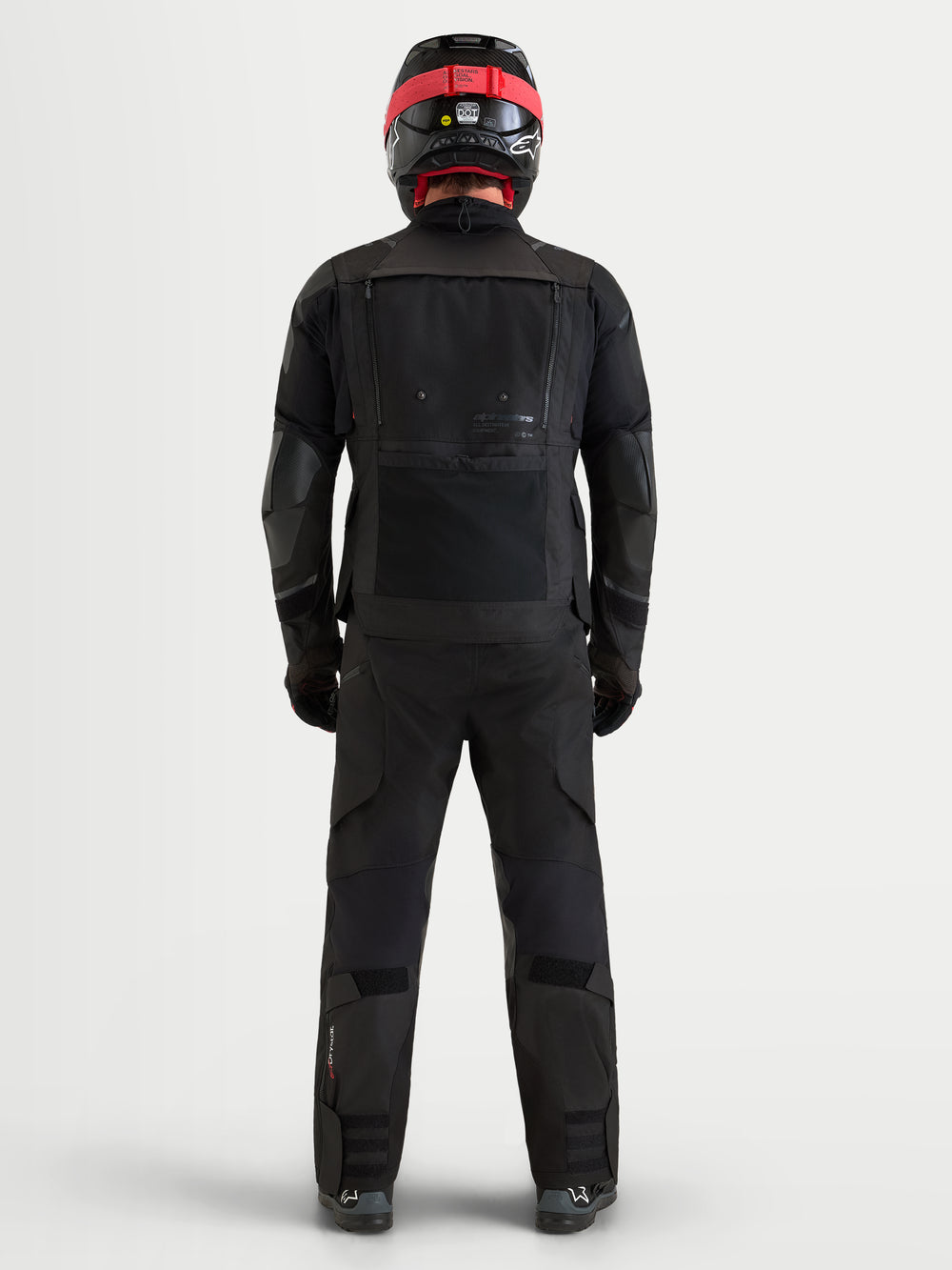 Alpinestars Harok V2 Drystar Jacket, Men's Black all-terrain adventure motorcycle jacket, back view showing modular ventilation panels and CE Level 2 protection
