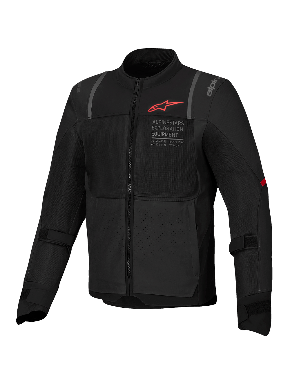 Alpinestars ST-2 Air Jacket, Black Men's Motorcycle Touring Jacket with mesh airflow panels and CE AA certified protection.