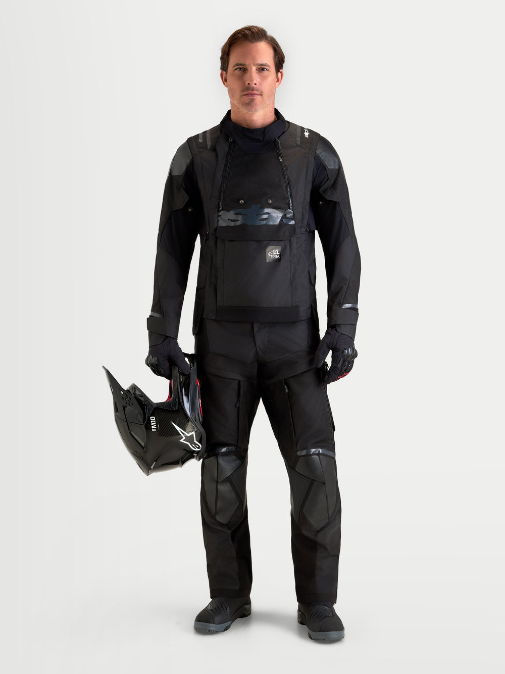 Alpinestars Harok V2 Drystar Pants, Men's Black adventure motorcycle pants, featuring durable ripstop textile construction, CE armor, and waterproof design