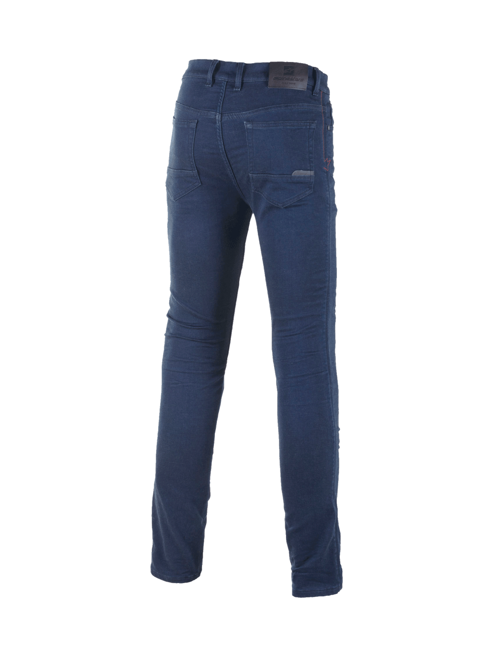 Alpinestars Cerium Tech Stretch Riding Denim, slim-fit motorcycle pants in Rinse Blue for urban road riding.