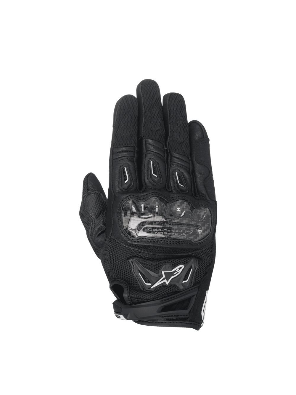 Alpinestars Stella SMX-2 Air Carbon V2 Women's Motorcycle Racing Gloves, Black Leather and 3D Mesh with Carbon Knuckle.