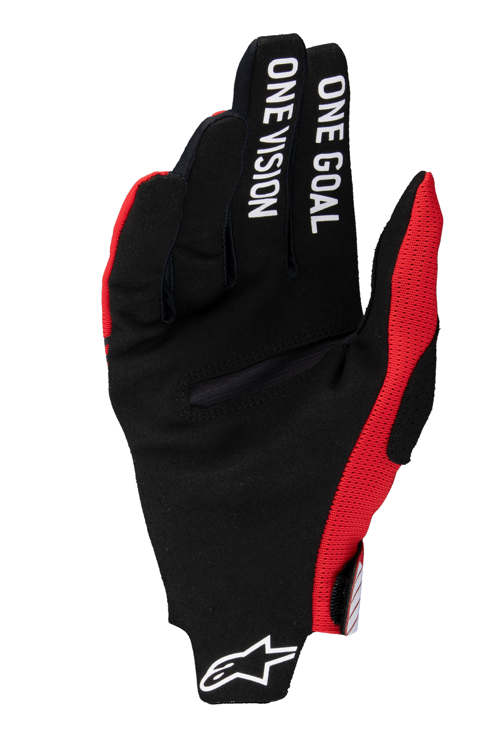 Alpinestars 2025 Radar Pro Gloves, Motocross Gloves, Bright Red, black synthetic suede palm featuring 