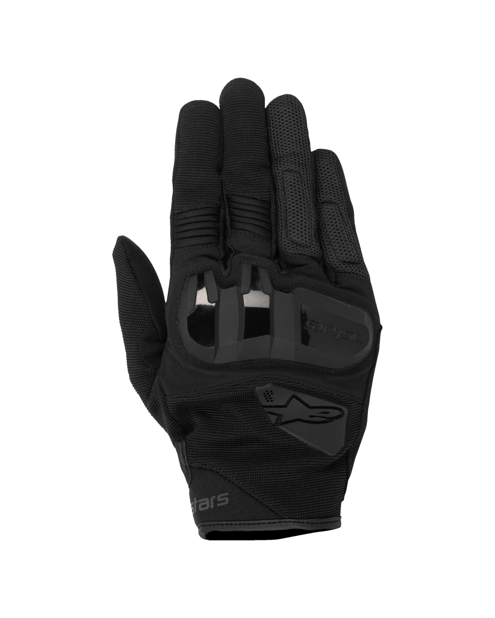 Alpinestars Chrome V2 Gloves, Motorcycle Riding Gloves, Black Asphalt, featuring 3D soft TPU knuckle protection, stretch mesh ventilation panels, and accordion finger inserts, short cuff urban design