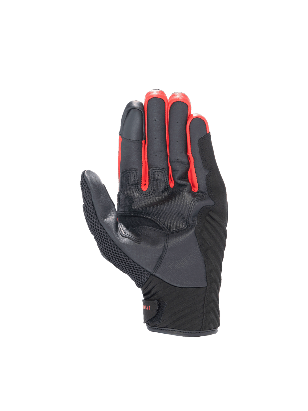 Alpinestars FQ20 SMX-1 Air V2 Monster Gloves, black and red leather motorcycle road gloves showing the palm grip.