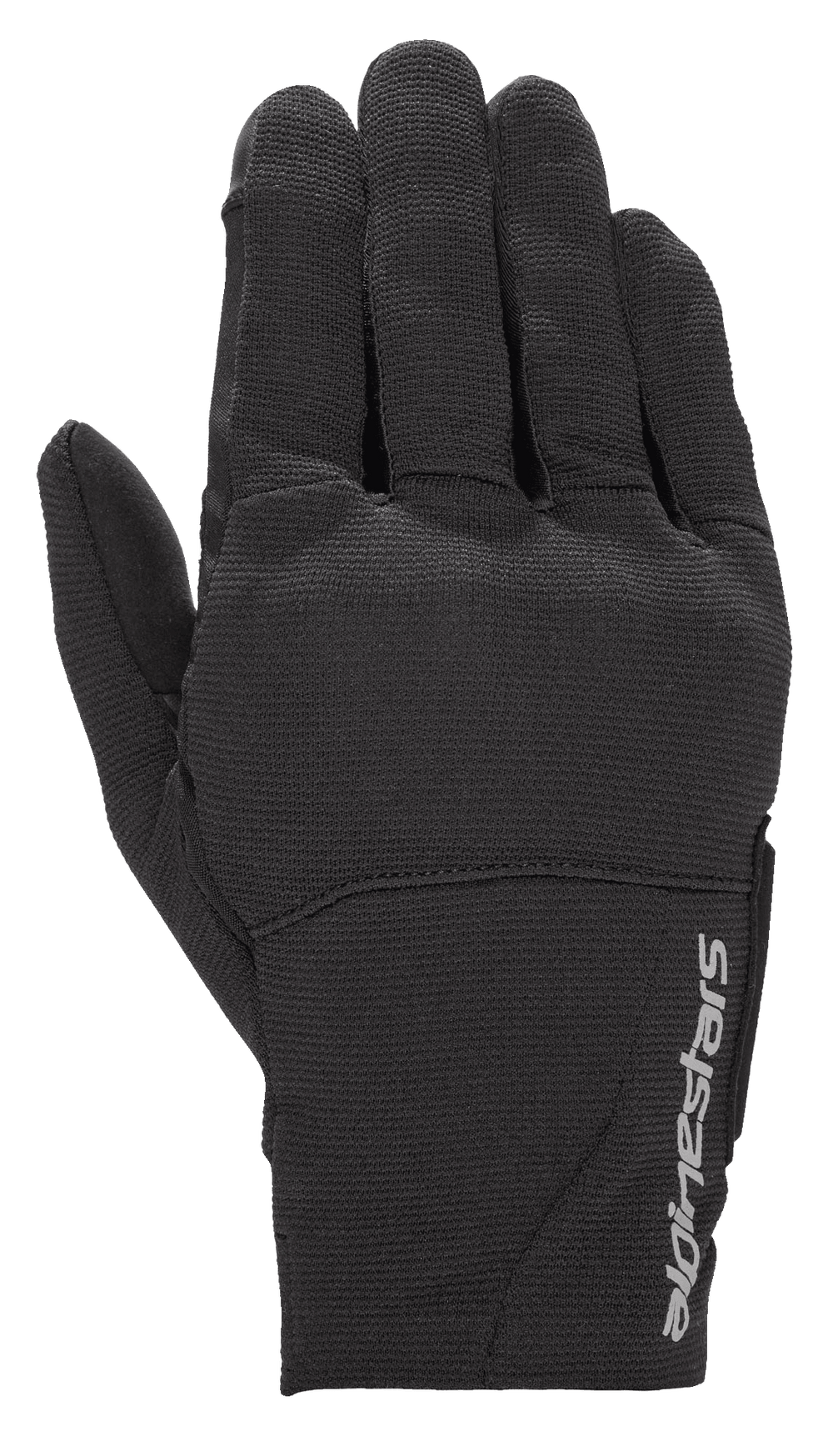 Alpinestars Stella Reef Women's Urban Motorcycle Gloves, Black Reflective stretch fabric with silver logo.