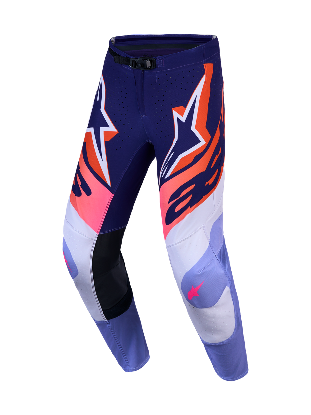 Alpinestars 2027 Supertech Dyna Pants and Gear Set, Men's Purple and Pink Fluo Motocross Pants, performance stretch ripstop.
