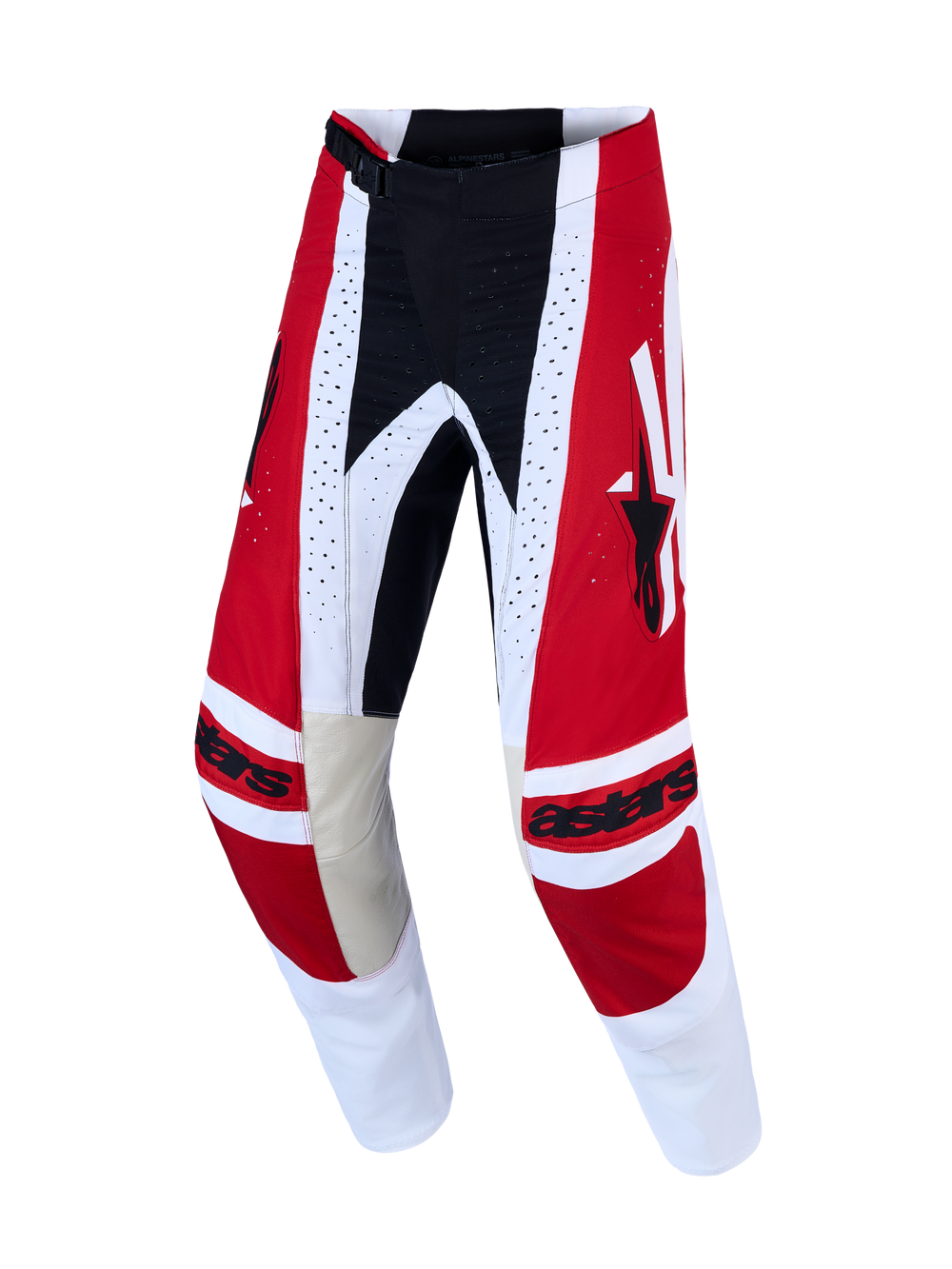 Alpinestars Techstar Maven Pants, Motocross Racing, Men's, Red and White, durable 600D polyfabric construction.
