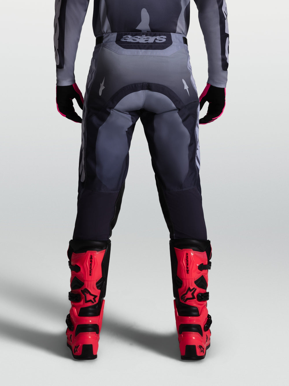 Alpinestars Racer Amber Pants, Men's Motocross Racing Pants, Graystone and Cold Gray, durable 600D polyfabric, rear view.