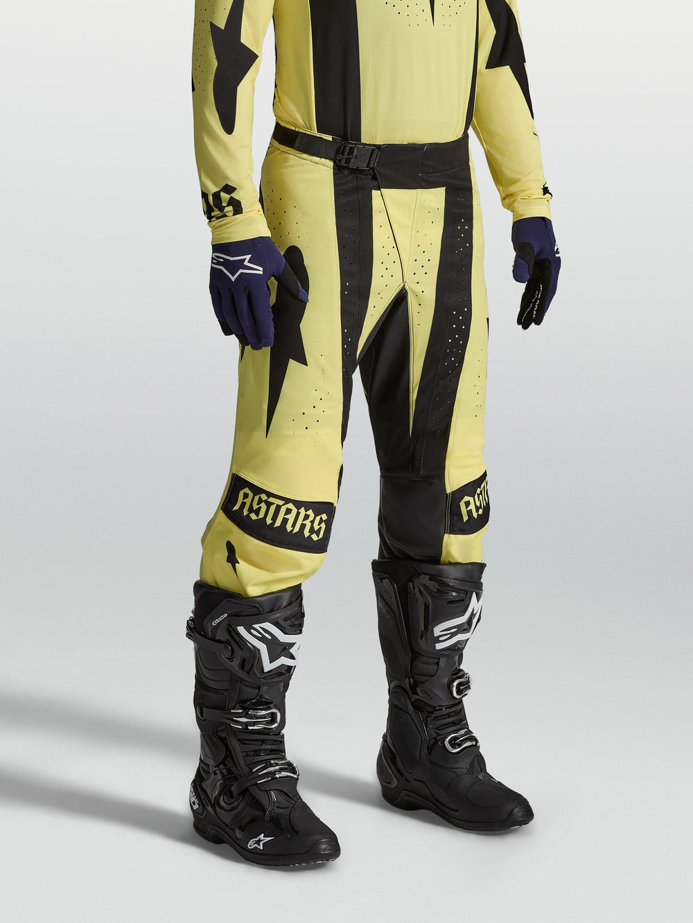 Alpinestars Techstar Atrox Pants, Men's Motocross Racing Pants in Yellow and Black with durable 4-way stretch ripstop.