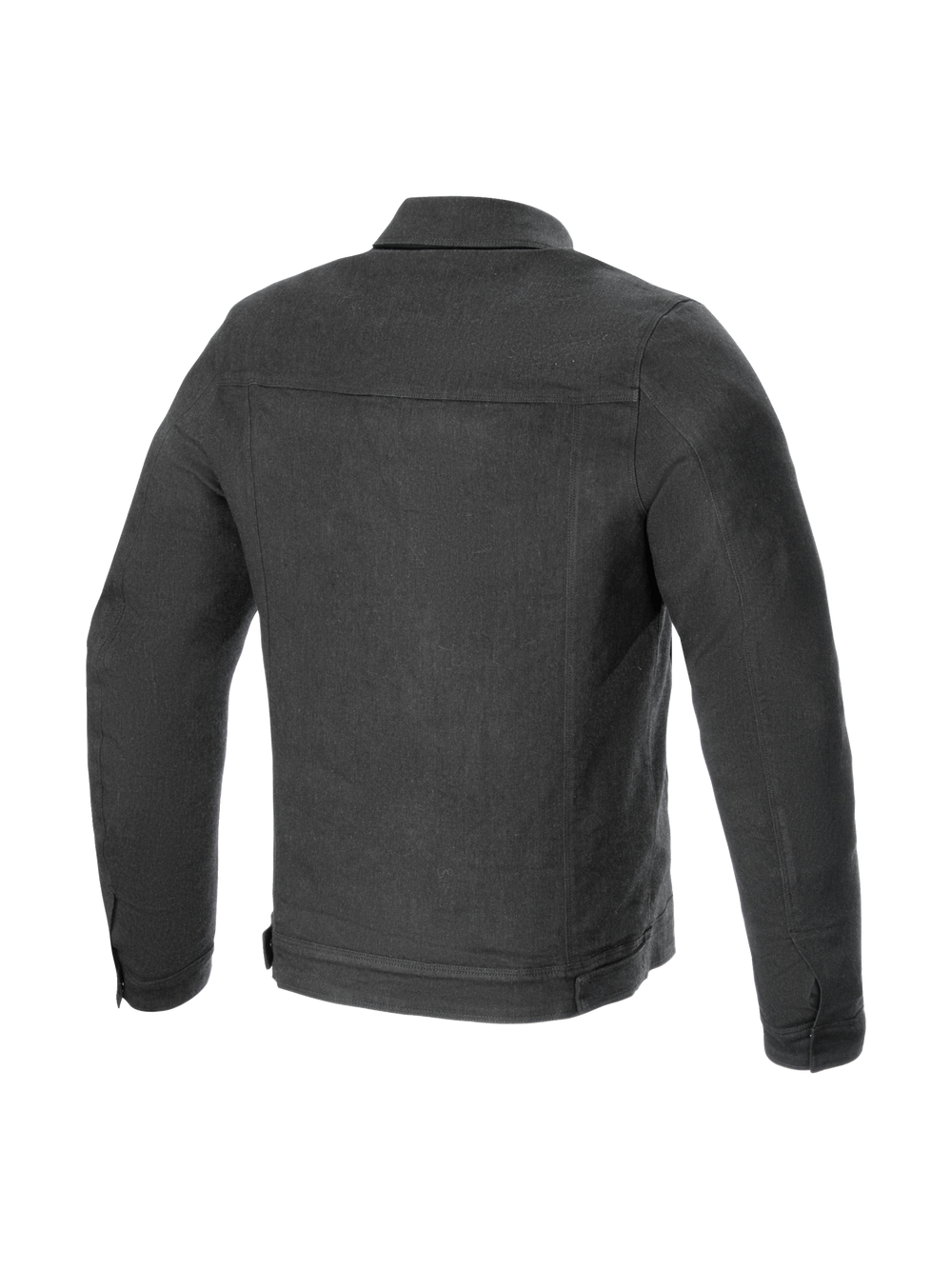 Alpinestars Garage Jacket, Smoke Gray men's urban motorcycle jacket in stretch cotton denim, back view, Tech-Air Ready.