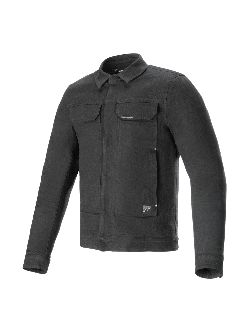 Alpinestars Garage Jacket, urban contemporary motorcycle jacket, Smoke Gray stretch cotton denim with CE Level 1 impact protection.