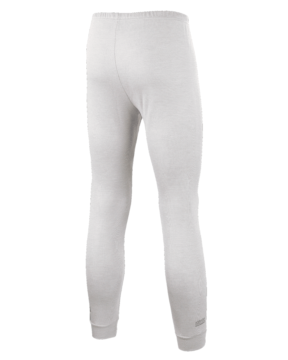 Alpinestars Race V3 Bottom, Auto Racing Base Layer Pants, White, back view featuring textured flame-resistant fabric, elastic waistband, and ribbed ankle cuffs, designed for professional motorsport use