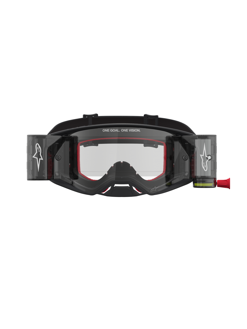 Alpinestars Supertech Firma Roll Off Goggles, Motocross Racing, Black and Silver with Red details, Clear Roll-Off Lens.