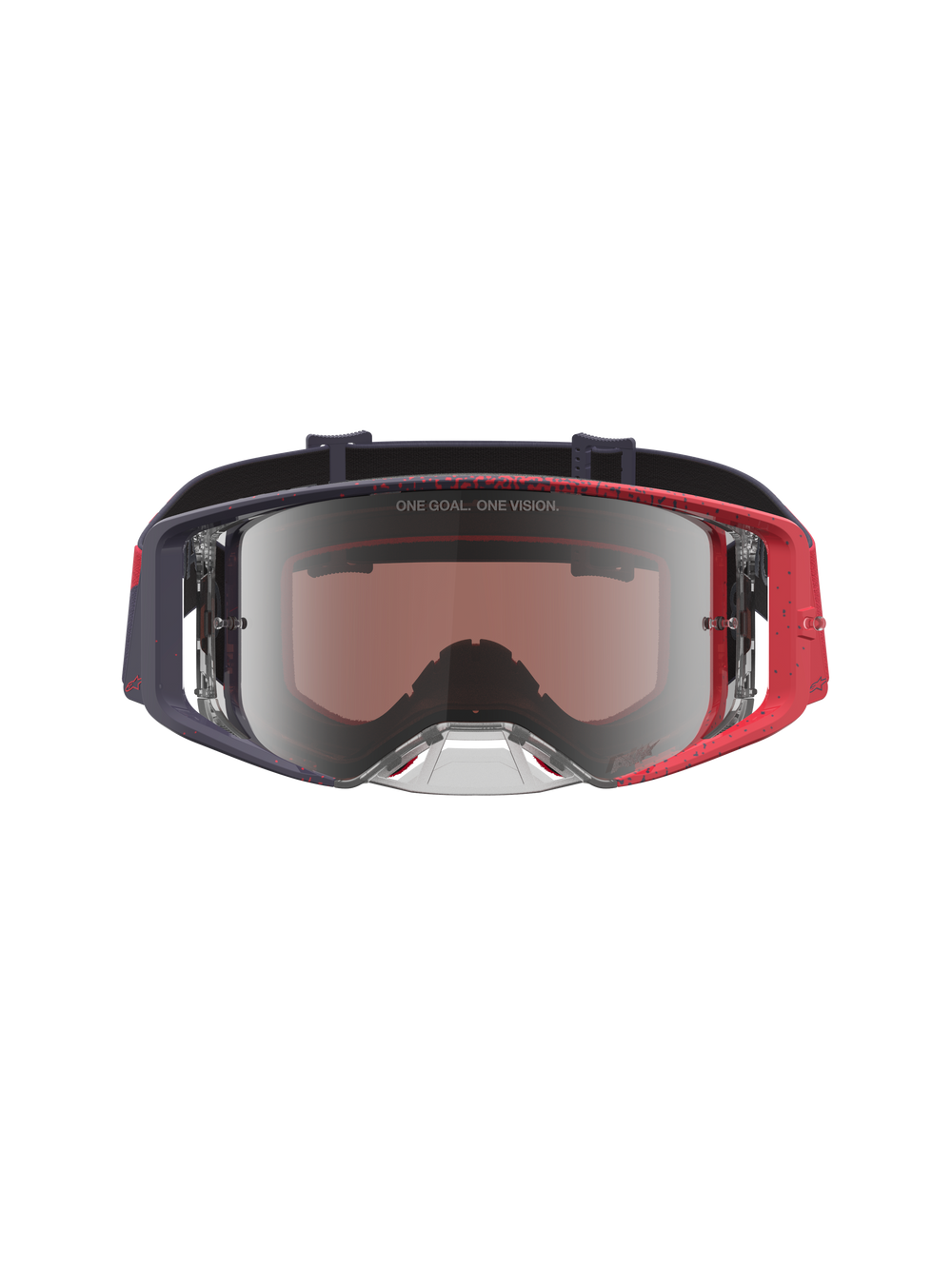 Alpinestars Supertech Hiten Motocross Goggles in Black and Red with a Mirror Silver Lens for off-road performance.