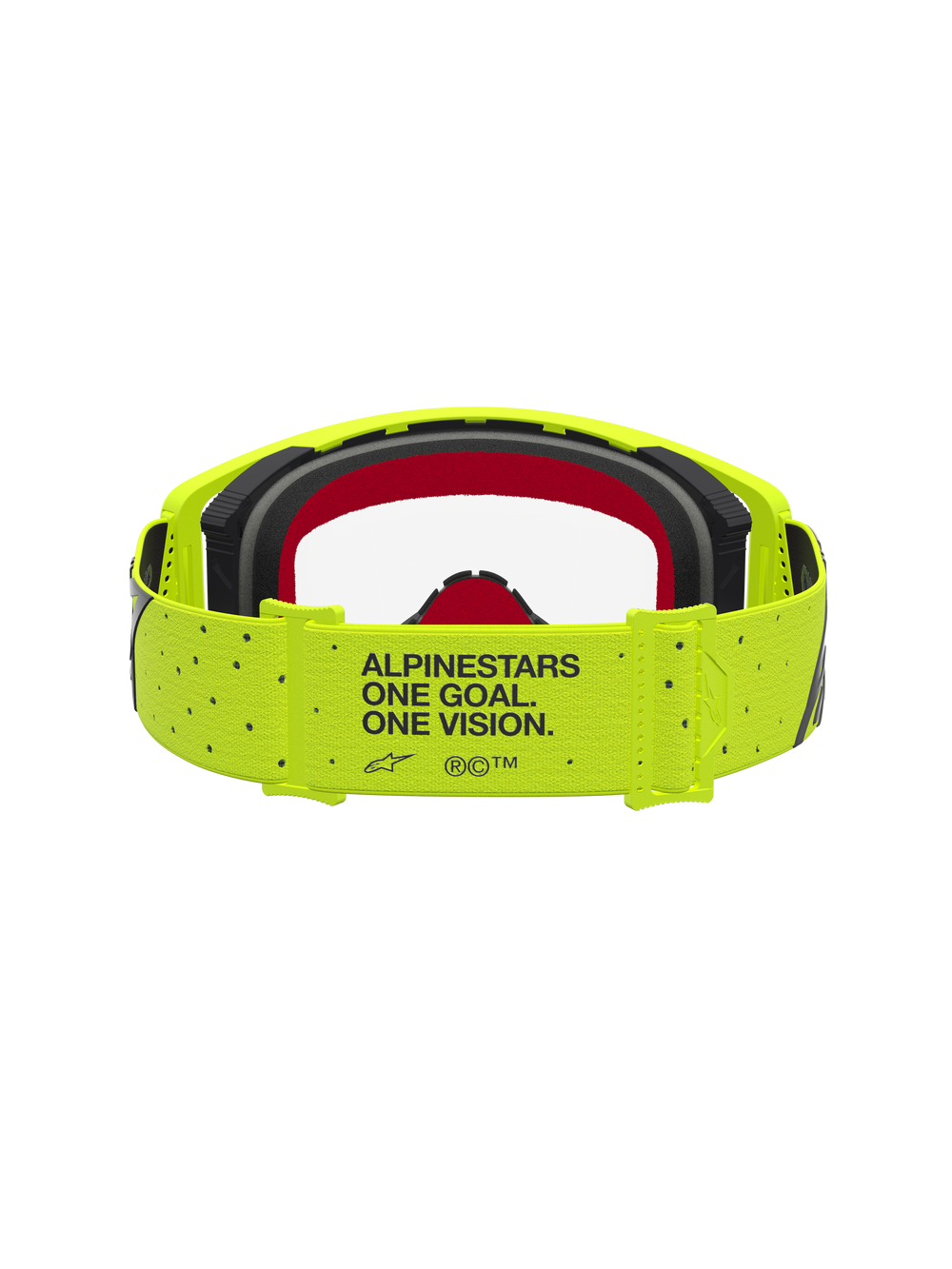 Alpinestars Supertech Vesta Motocross Goggles, Yellow Fluo and Black with red foam and branded motto strap.