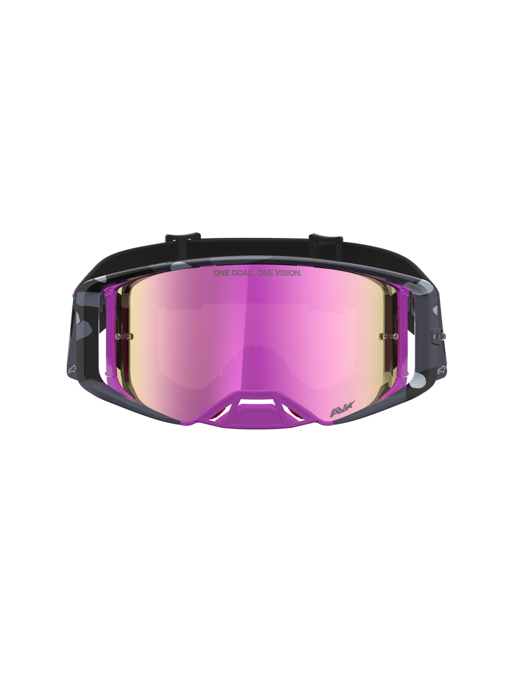 Limited Edition Supertech Lone Goggles, motocross racing goggles, Camo Purple and Mirror Pink, high-contrast lens technology, optimized ventilation