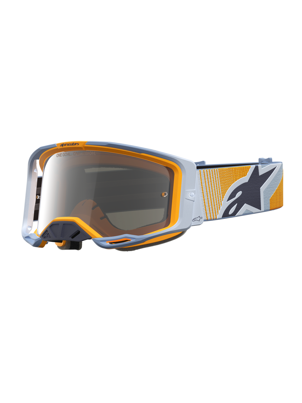 Alpinestars Vision 8 Maven Goggles, Motocross, Dust Blue and Orange, Mirror Silver anti-fog lens, RAM-AIR ventilation.