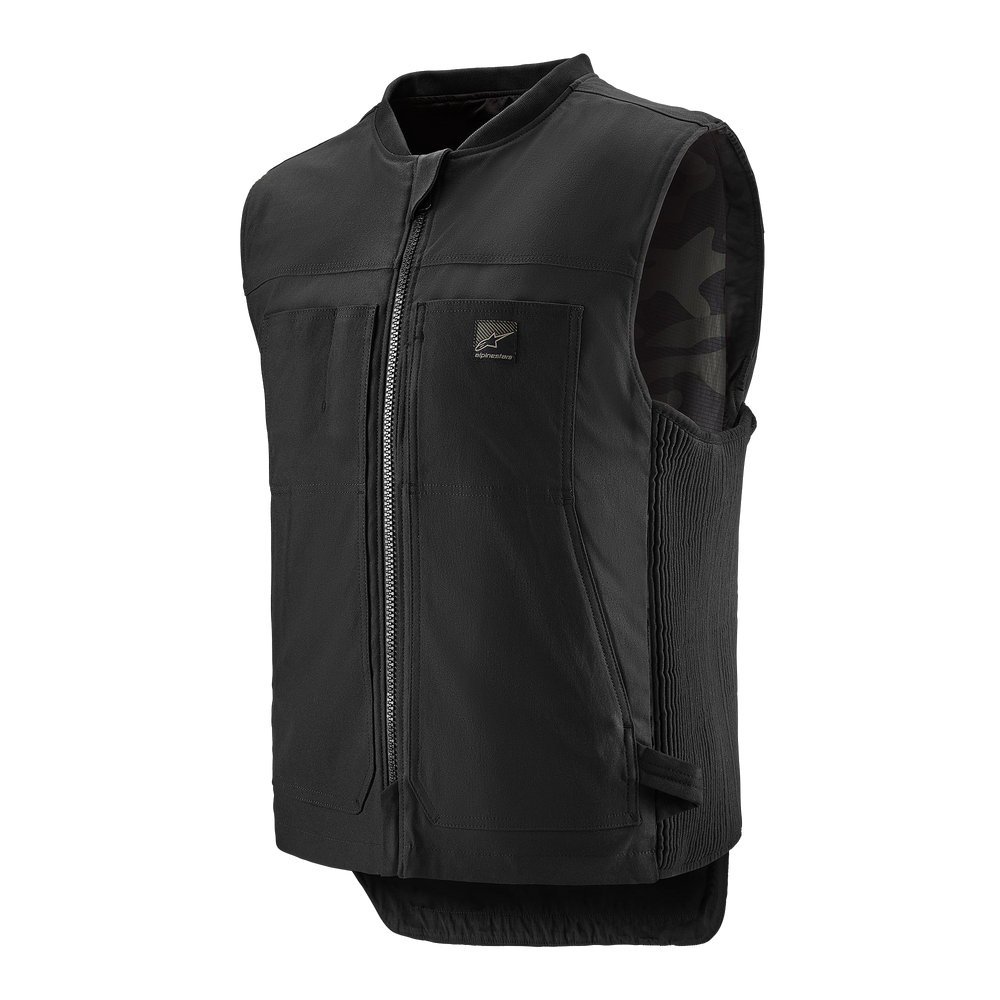Alpinestars Tech-Air® 3 Canvas System, Black autonomous motorcycle airbag vest, stretch nylon canvas for urban riding.