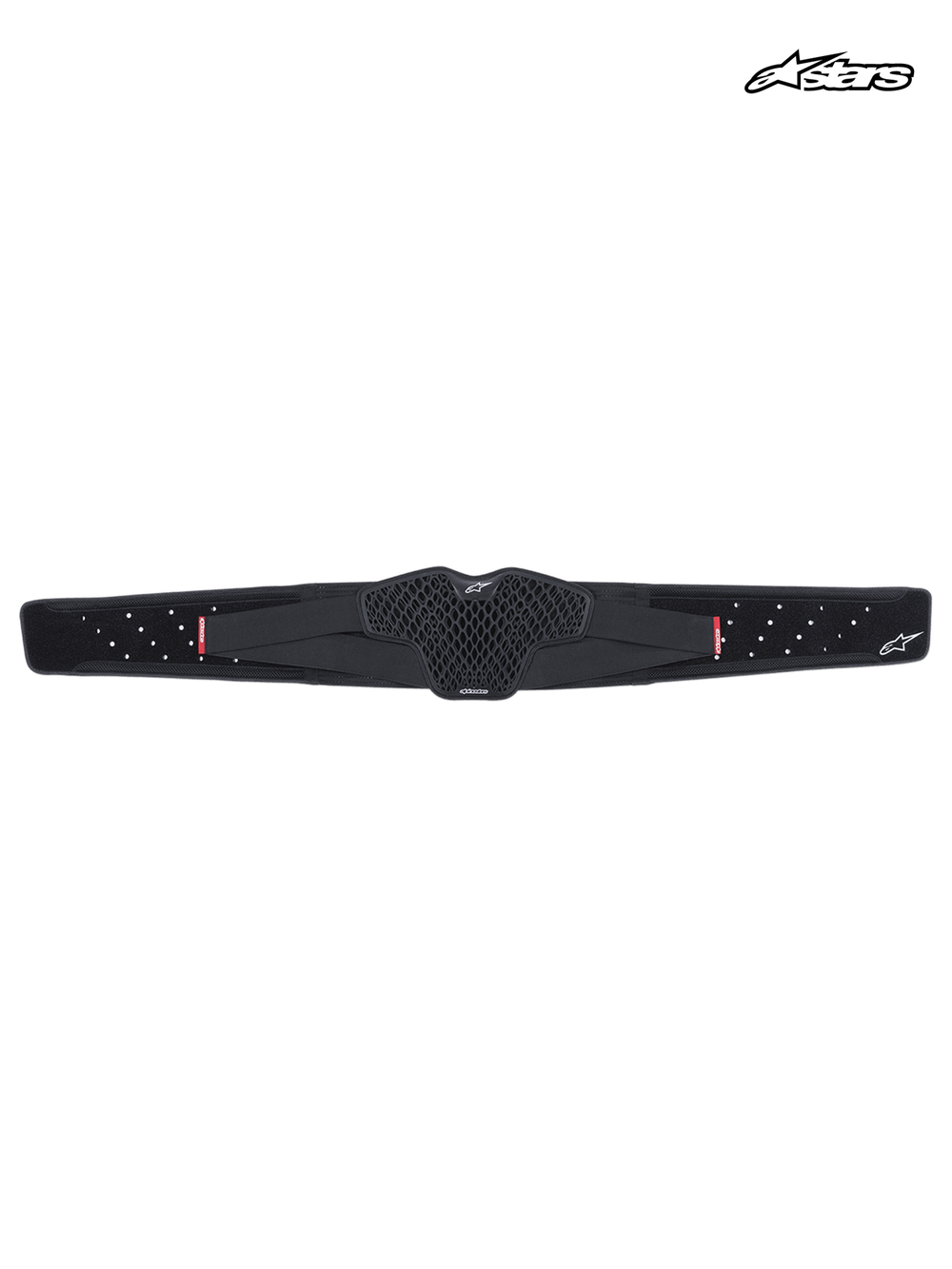Alpinestars Sequence Kidney Belt, off-road and enduro motorcycle kidney belt, black, featuring a flexible TPR cell structure and perforated waist straps for enhanced ventilation